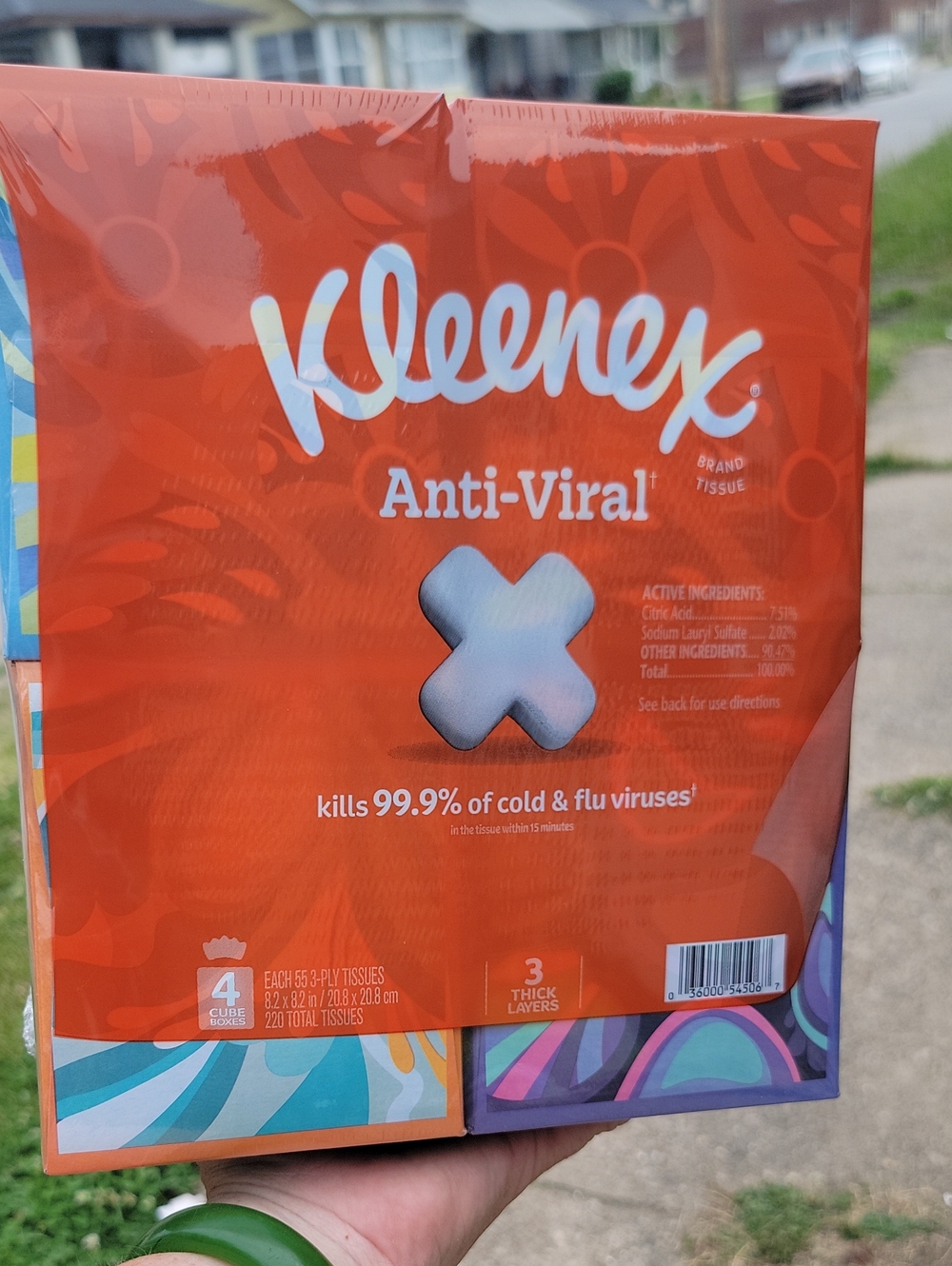 Kleenex Anti-Viral Facial Tissues — Bright Orange 4 Pack